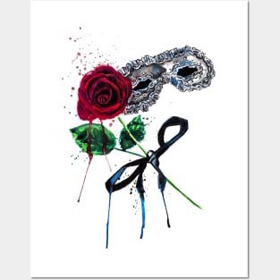 Masquerade and Rose-Phantom of the opera Posters and Art